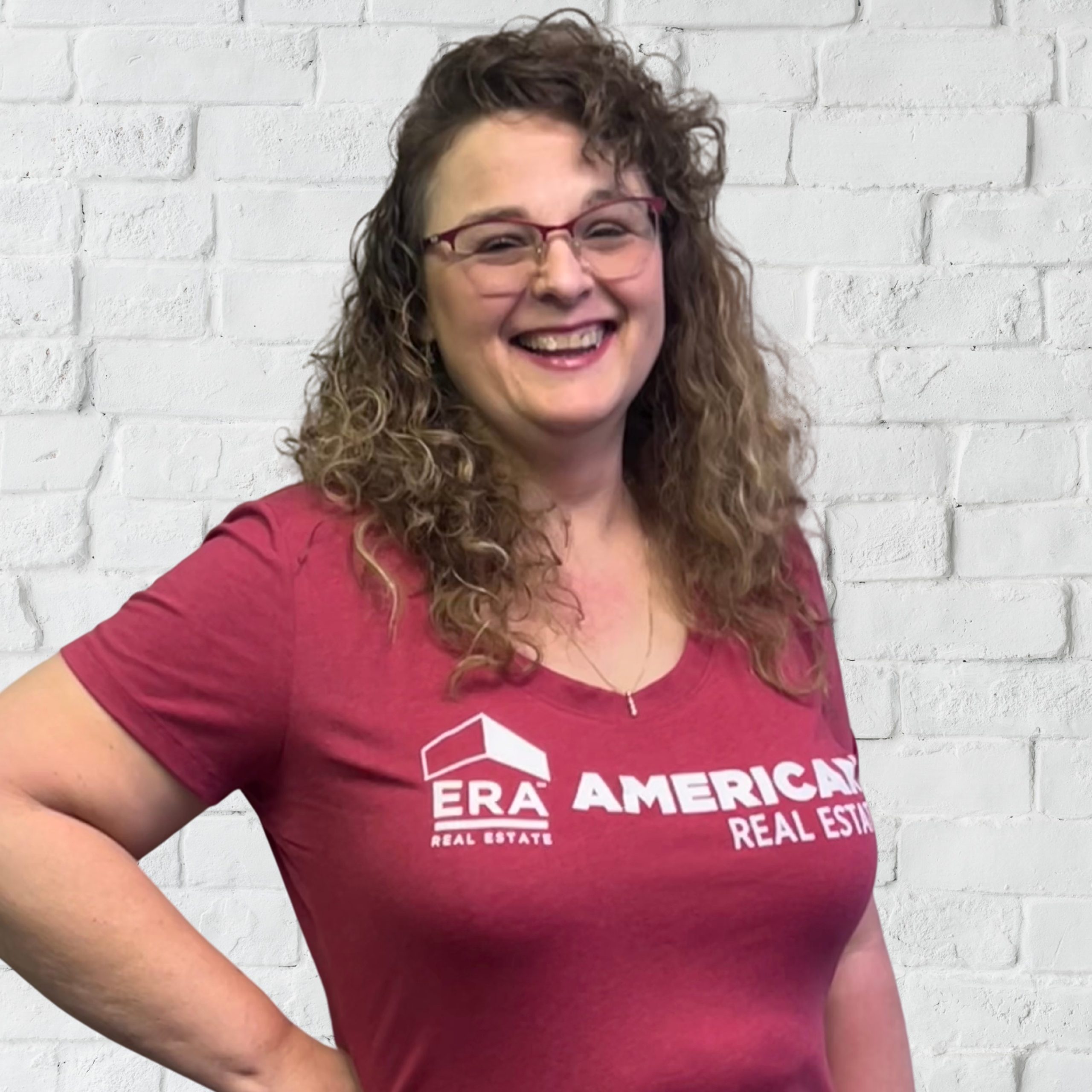 V-Neck Ladies Shirt - Heather Red Active