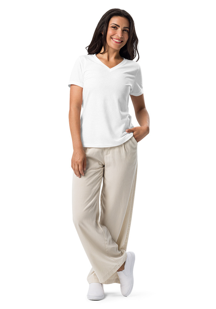 Women’s relaxed v-neck Move Up t-shirt