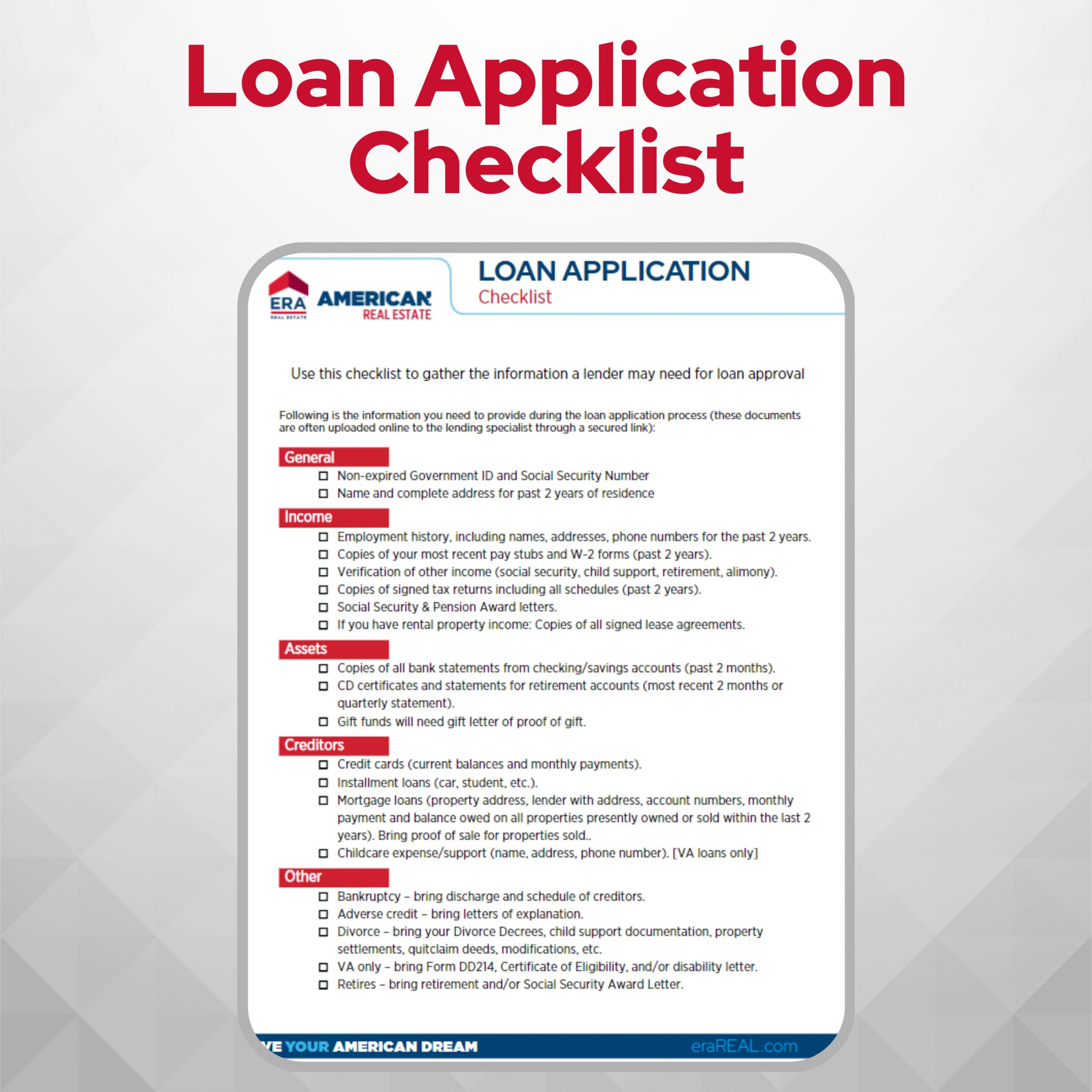 Buyer - Loan Application Checklist
