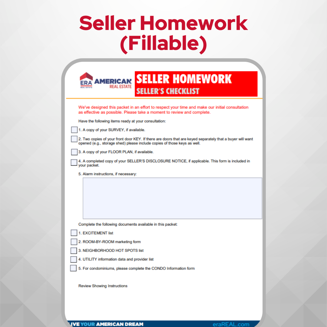 Seller's Homework (Fillable PDF)