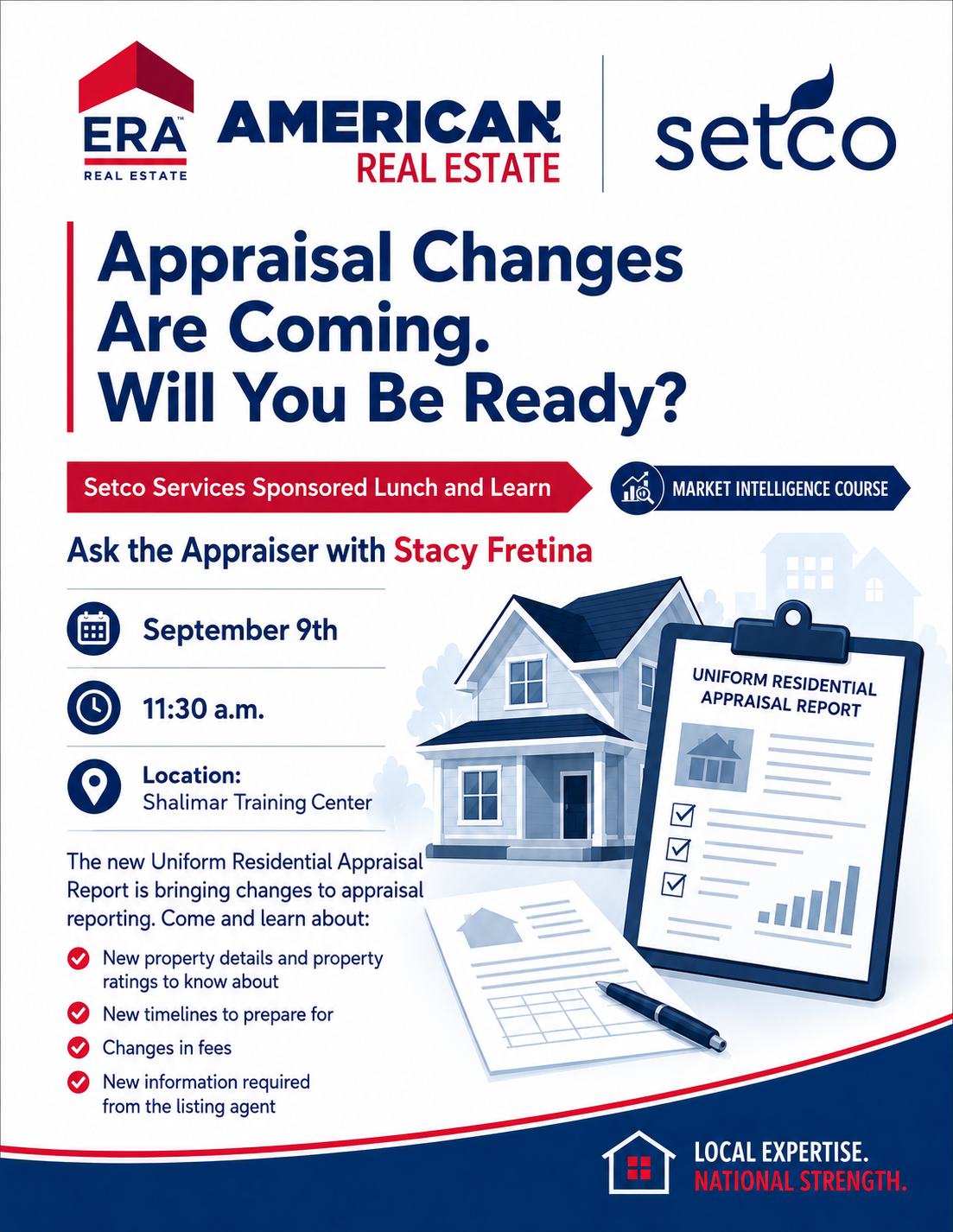 Market Intelligence/Appraisal Changes Lunch & Learn with Stacy Fretina