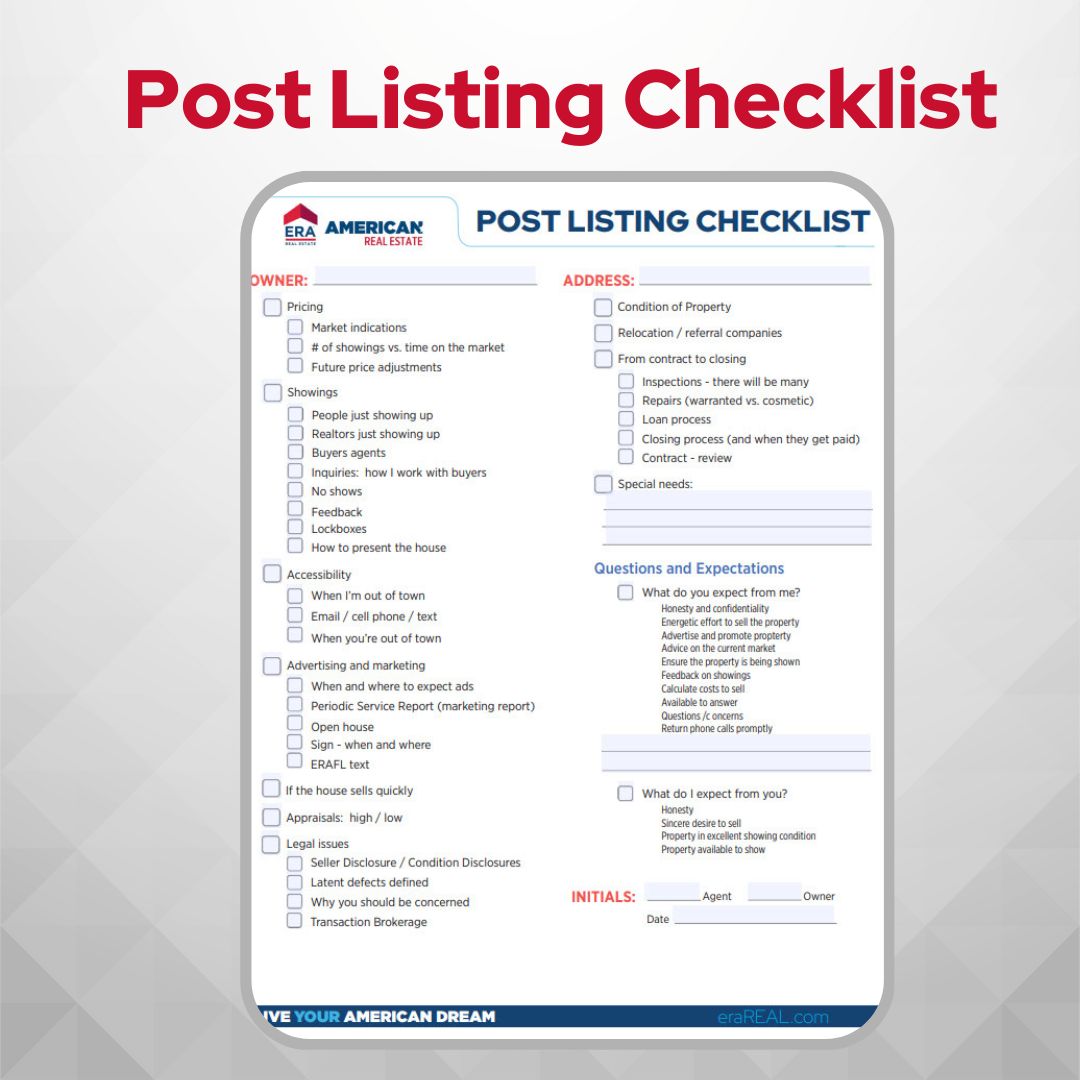 Post Listing Checklist